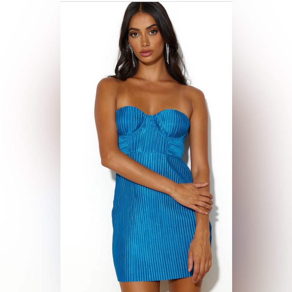 Hello Molly Plisse Lovers Mini Dress Blue